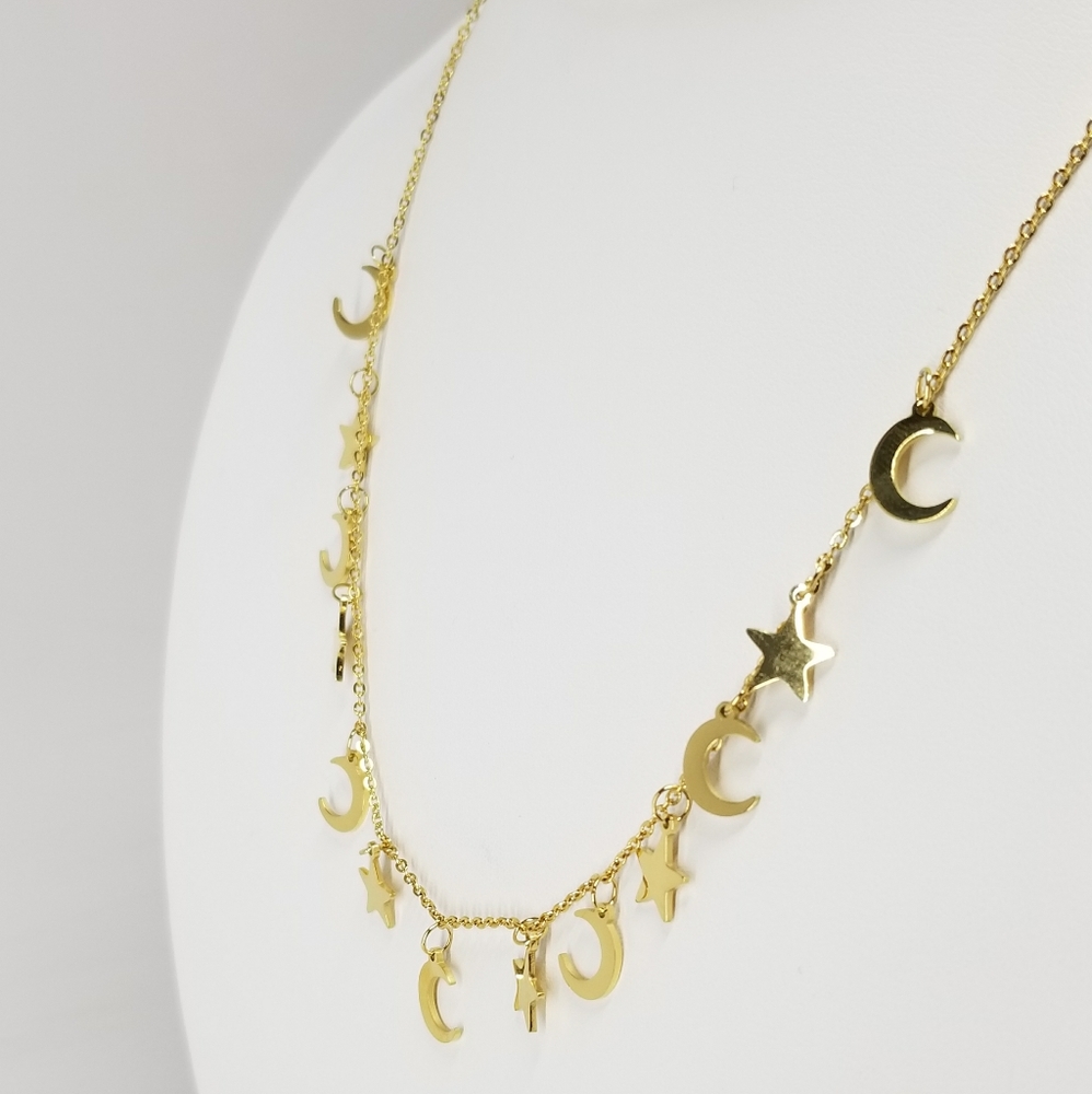 NEW 18K Gold Stainless Steel Choker Necklace - Picture 4 of 8